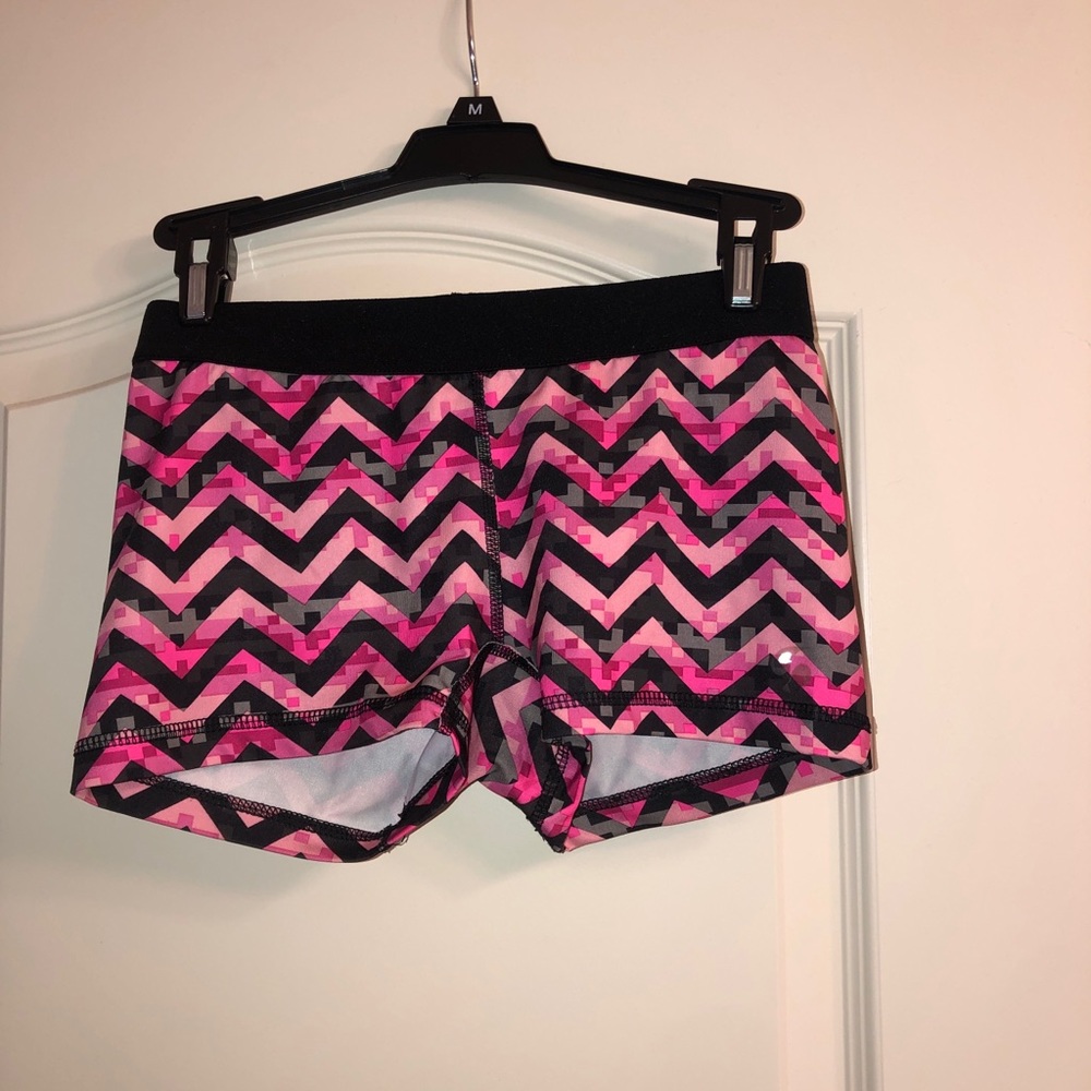 Pink and Black Spandex Shorts